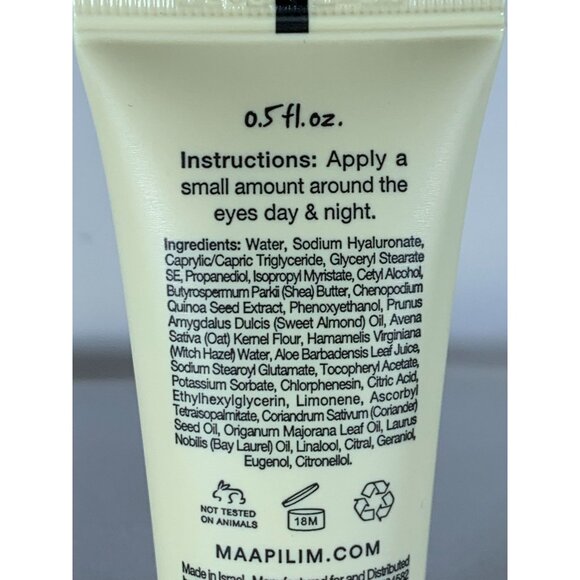 Maapilim Eye Cream With Coriander Seed & Marjoram 0.5 Fl Oz Quinoa Vitamin C NEW - Picture 5 of 6